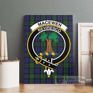MacEwen Tartan Canvas Print Wall Art with Family Crest Without Frame - Tartan Vibes Clothing