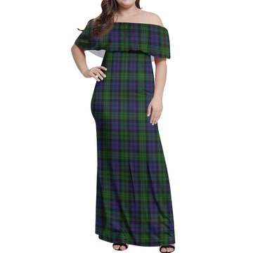 MacEwen Tartan Off Shoulder Long Dress Women's Dress - Tartan Vibes Clothing