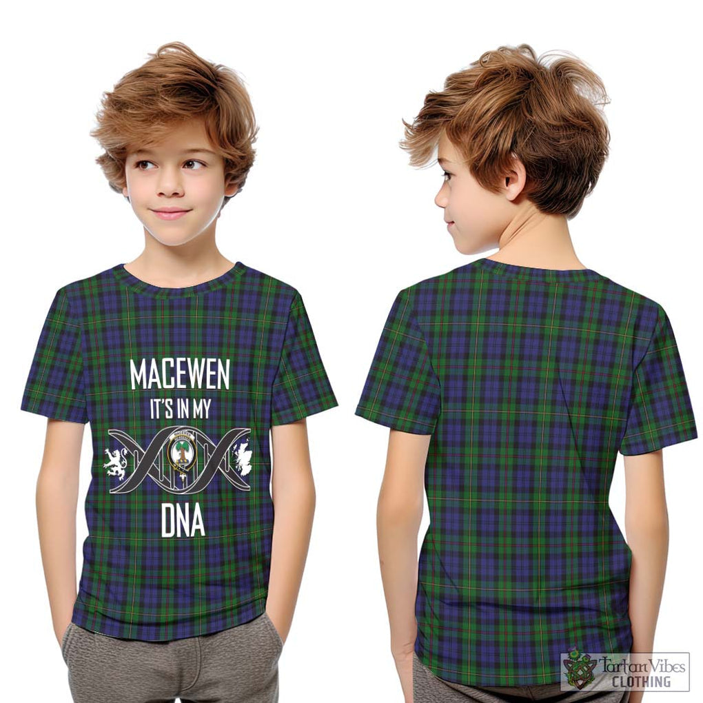 MacEwen Tartan Kid T-Shirt with Family Crest DNA In Me Style Youth XL Size14 - Tartan Vibes Clothing