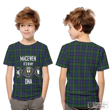 MacEwen Tartan Kid T-Shirt with Family Crest DNA In Me Style Youth XL Size14 - Tartan Vibes Clothing