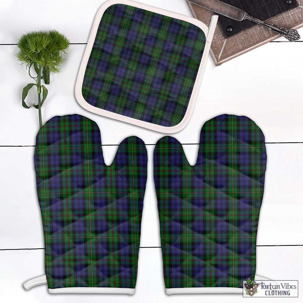 MacEwen Tartan Combo Oven Mitt & Pot-Holder Combo 2 Oven Mitt & 1 Pot-Holder Black - Tartan Vibes Clothing