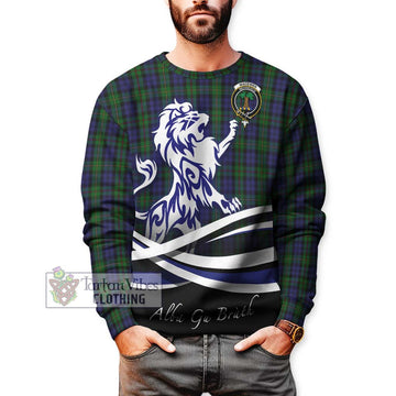 MacEwen Tartan Sweatshirt with Alba Gu Brath Regal Lion Emblem Unisex - Tartan Vibes Clothing