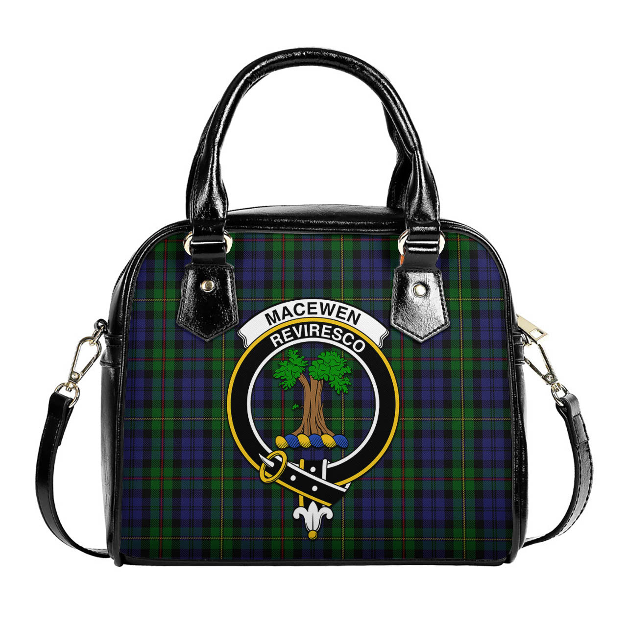 MacEwen Tartan Shoulder Handbags with Family Crest One Size 9*21*24 cm (3.54*8.27*9.45 inches) - Tartan Vibes Clothing