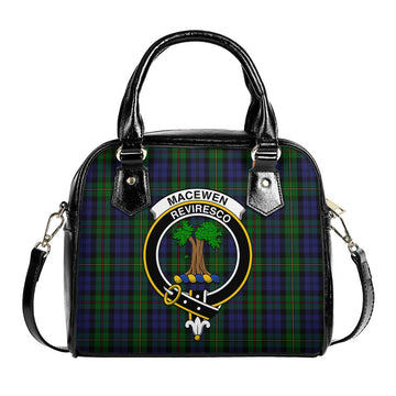 MacEwen Tartan Shoulder Handbags with Family Crest