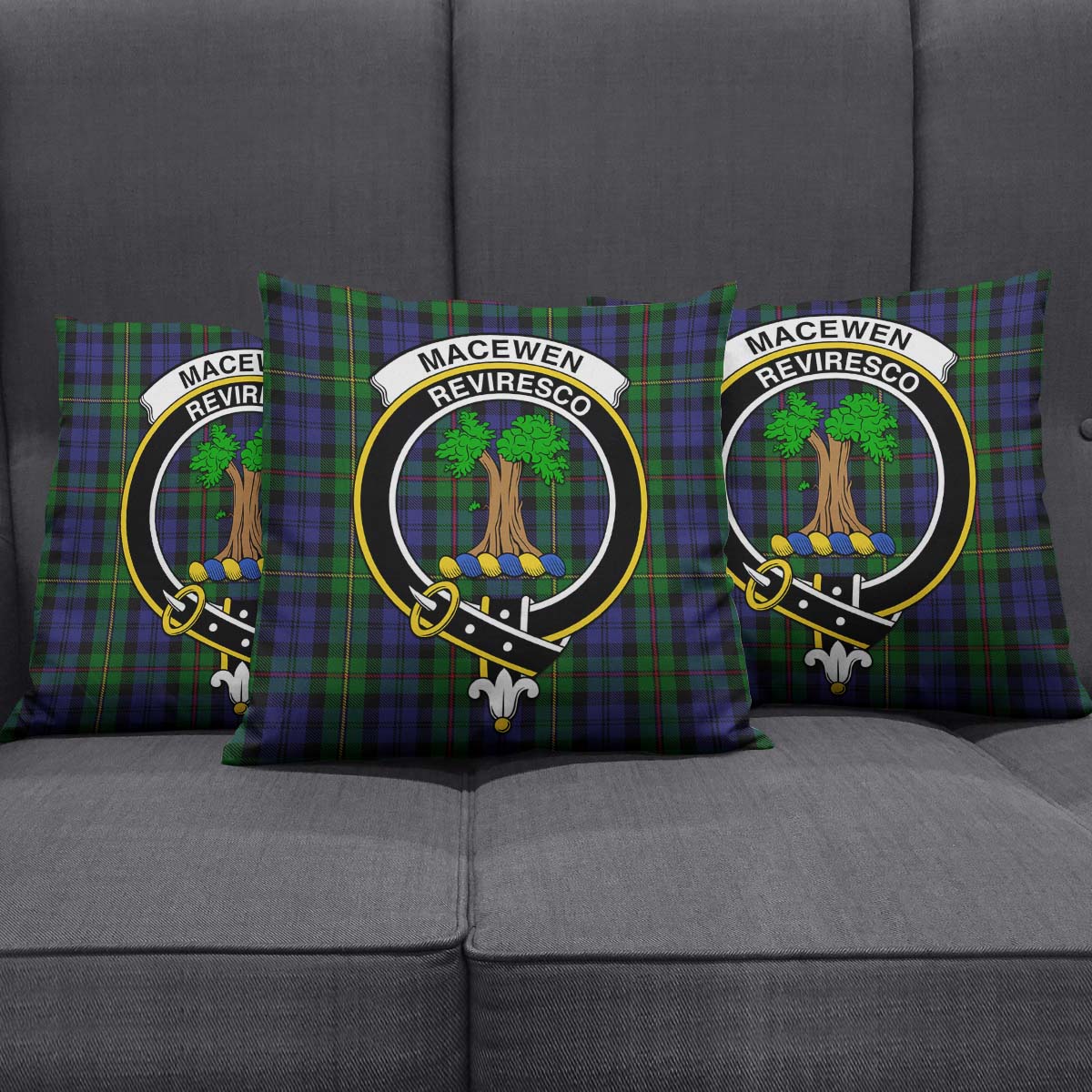 MacEwen Tartan Pillow Cover with Family Crest Rectangle Pillow Cover 51*91cm - Tartan Vibes Clothing