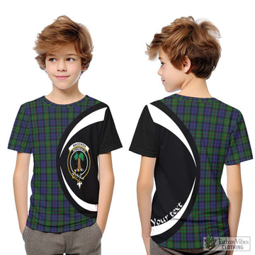 MacEwen Tartan Kid T-Shirt with Family Crest Circle Style Youth XL Size14 - Tartan Vibes Clothing