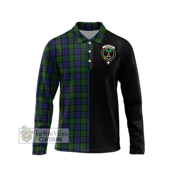 MacEwen Tartan Long Sleeve Polo Shirt with Family Crest and Half Of Me Style Unisex - Tartan Vibes Clothing