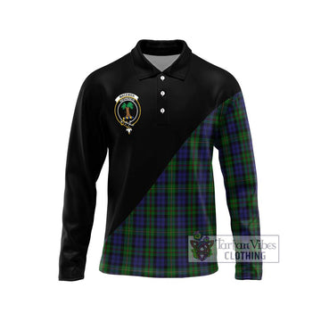 MacEwen Tartan Long Sleeve Polo Shirt with Family Crest and Military Logo Style Unisex - Tartan Vibes Clothing