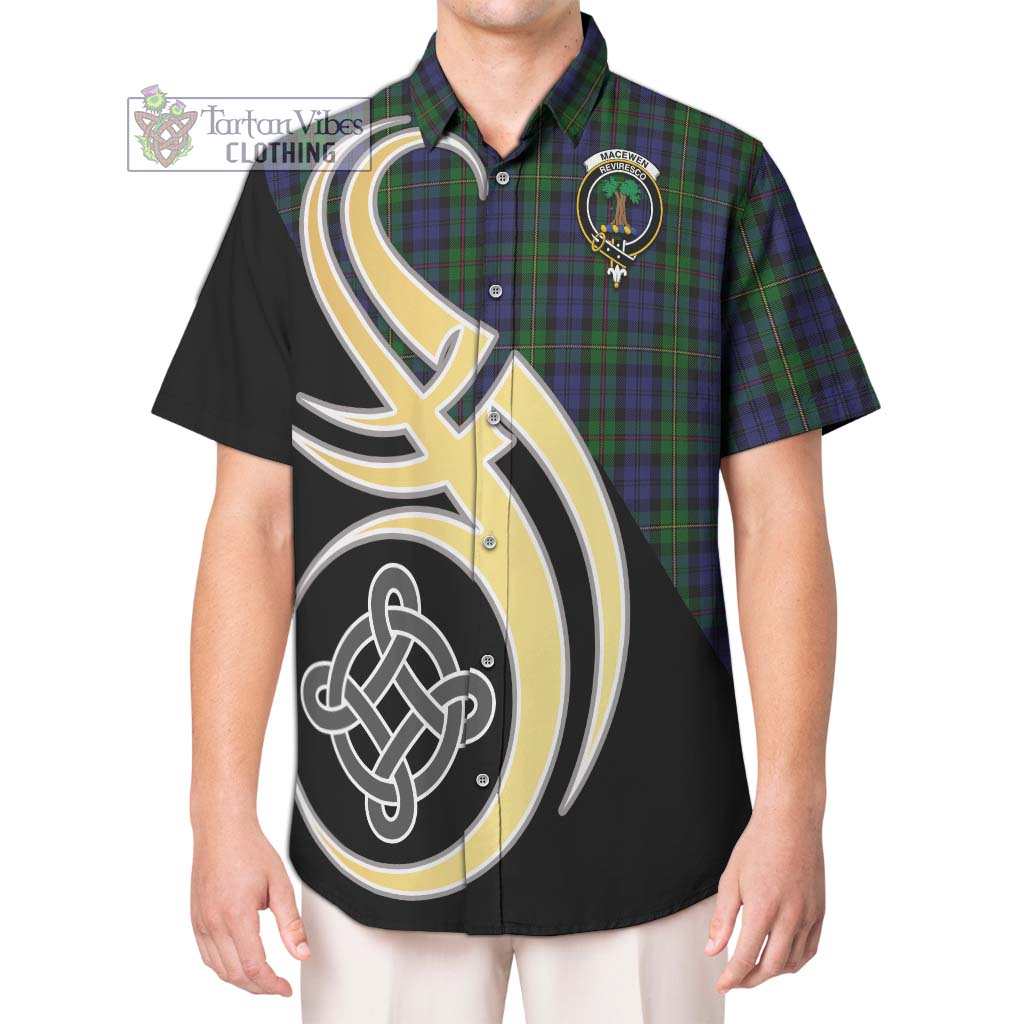 MacEwen Tartan Hawaiian Shirt with Family Crest and Celtic Symbol Style Kid - Tartan Vibes Clothing