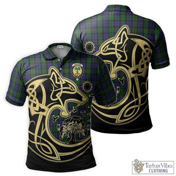 MacEwen Tartan Polo Shirt with Family Crest Celtic Wolf Style Kid - Tartan Vibes Clothing