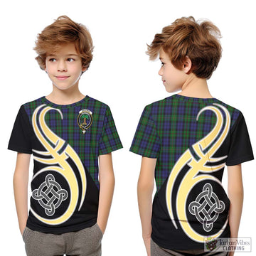MacEwen Tartan Kid T-Shirt with Family Crest and Celtic Symbol Style Youth XL Size14 - Tartan Vibes Clothing