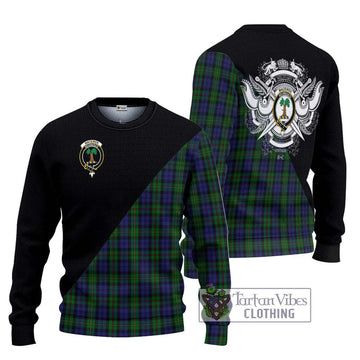 MacEwen Tartan Ugly Sweater with Family Crest and Military Logo Style Unisex - Tartan Vibes Clothing