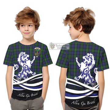 MacEwen Tartan Kid T-Shirt with Alba Gu Brath Regal Lion Emblem Youth XL Size14 - Tartan Vibes Clothing