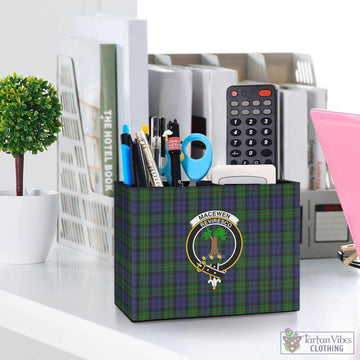MacEwen Tartan Pen Holder with Family Crest One Size 5.9"(L)*2.7"(W)*4.3"(H) - Tartan Vibes Clothing