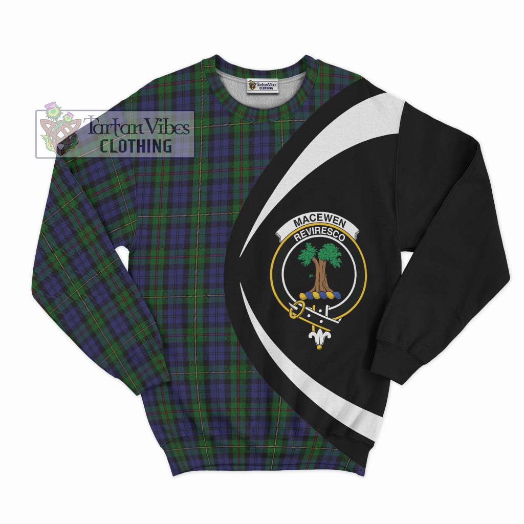 MacEwen Tartan Sweatshirt with Family Crest Circle Style Unisex - Tartan Vibes Clothing