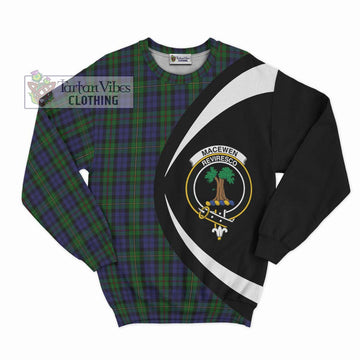 MacEwen Tartan Sweatshirt with Family Crest Circle Style Unisex - Tartan Vibes Clothing