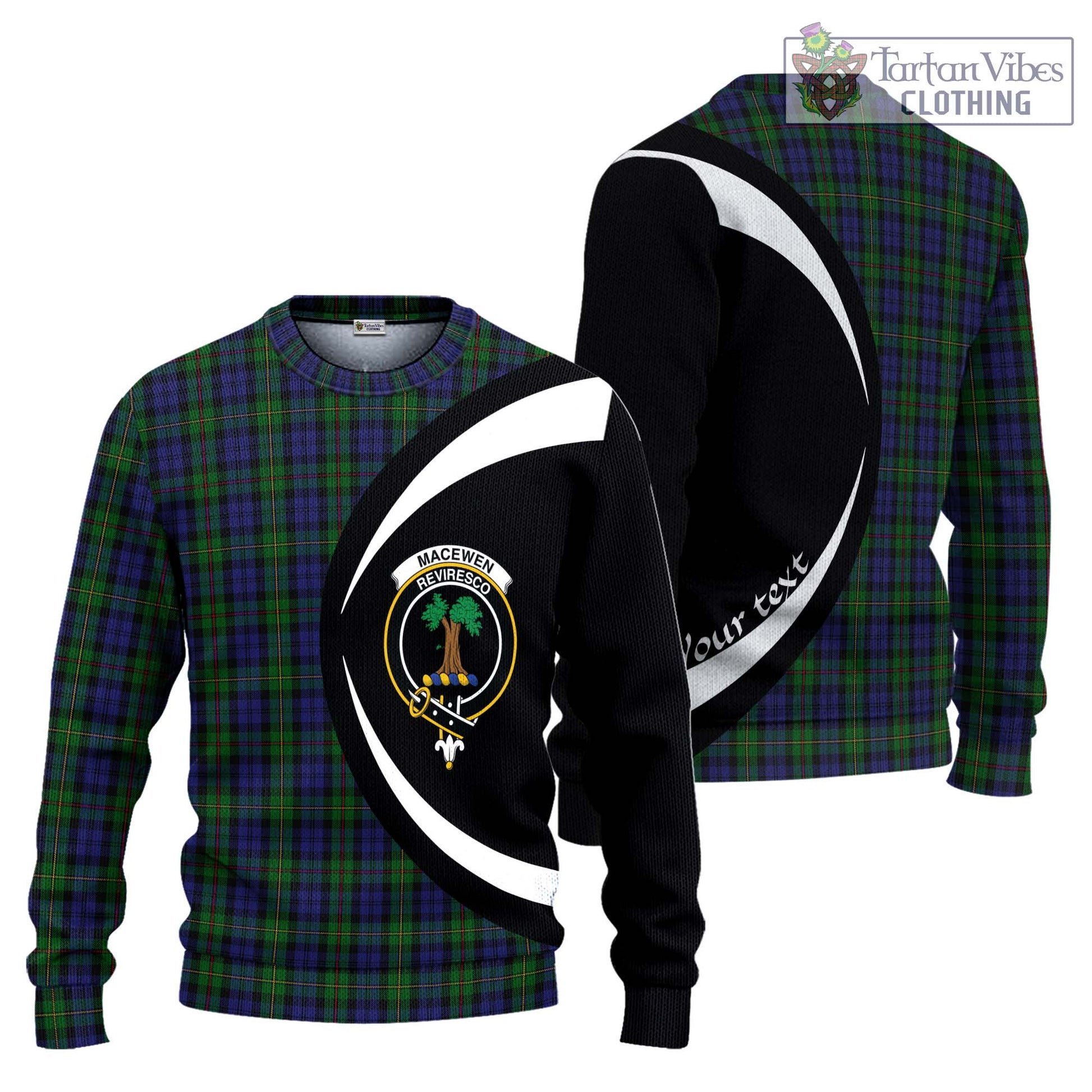 MacEwen Tartan Ugly Sweater with Family Crest Circle Style Unisex - Tartan Vibes Clothing