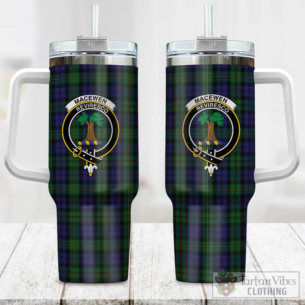 MacEwen Tartan Tumbler with Handle with Family Crest One Size 40 OZ - Tartan Vibes Clothing