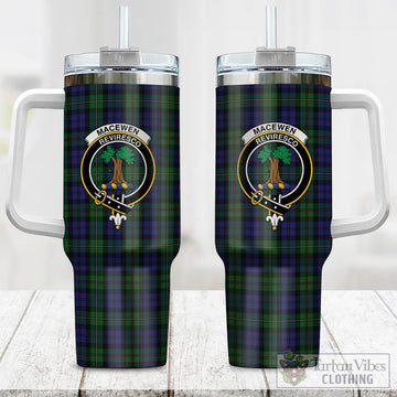 MacEwen Tartan Tumbler with Handle with Family Crest One Size 40 OZ - Tartan Vibes Clothing