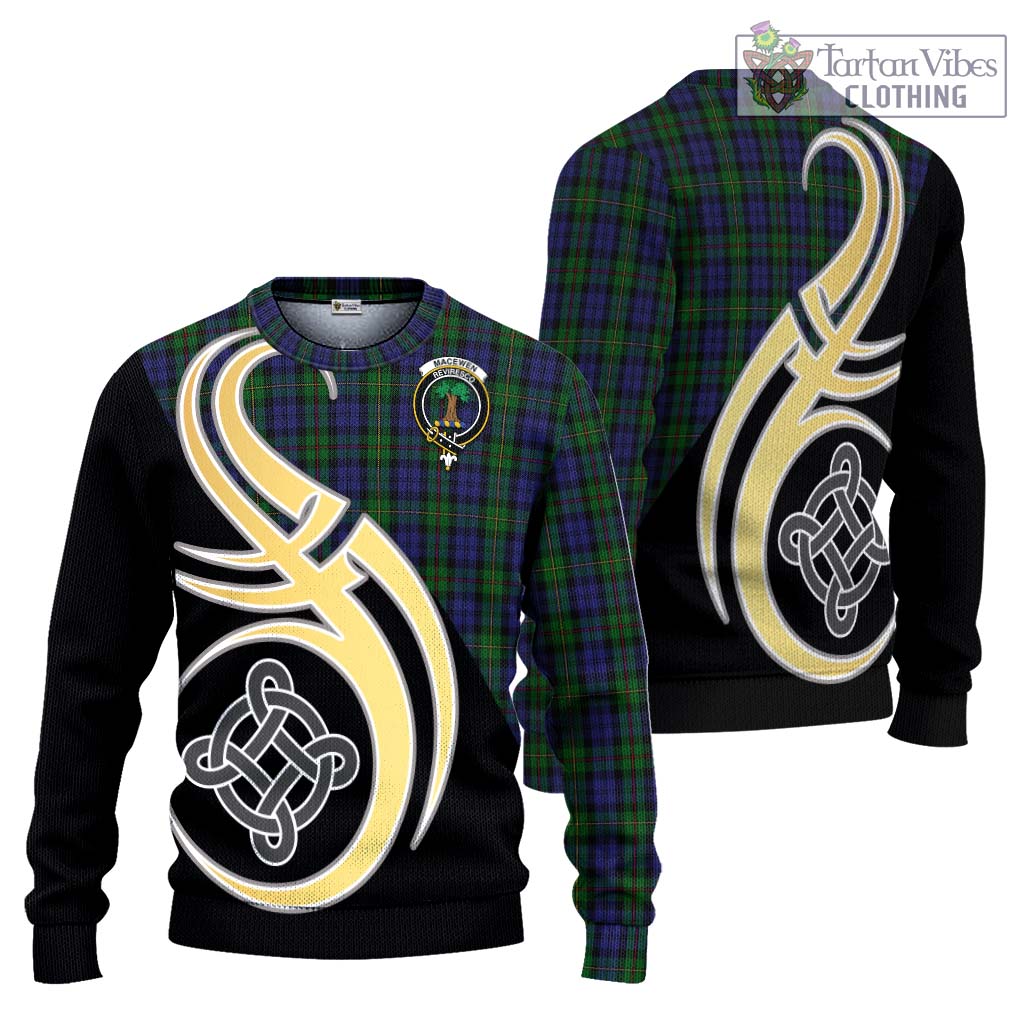 MacEwen Tartan Ugly Sweater with Family Crest and Celtic Symbol Style Unisex - Tartan Vibes Clothing