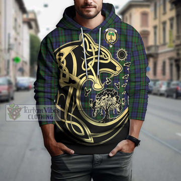 MacEwen Tartan Hoodie with Family Crest Celtic Wolf Style Zip Hoodie - Tartan Vibes Clothing