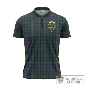 MacEwen Tartan Zipper Polo Shirt with Family Crest Unisex - Tartan Vibes Clothing
