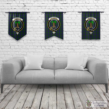 MacEwen Tartan Gonfalon, Tartan Banner with Family Crest Rectangle - Tartan Vibes Clothing