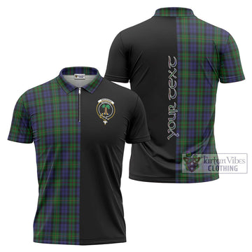 MacEwen Tartan Zipper Polo Shirt with Family Crest and Half Of Me Style Unisex - Tartan Vibes Clothing