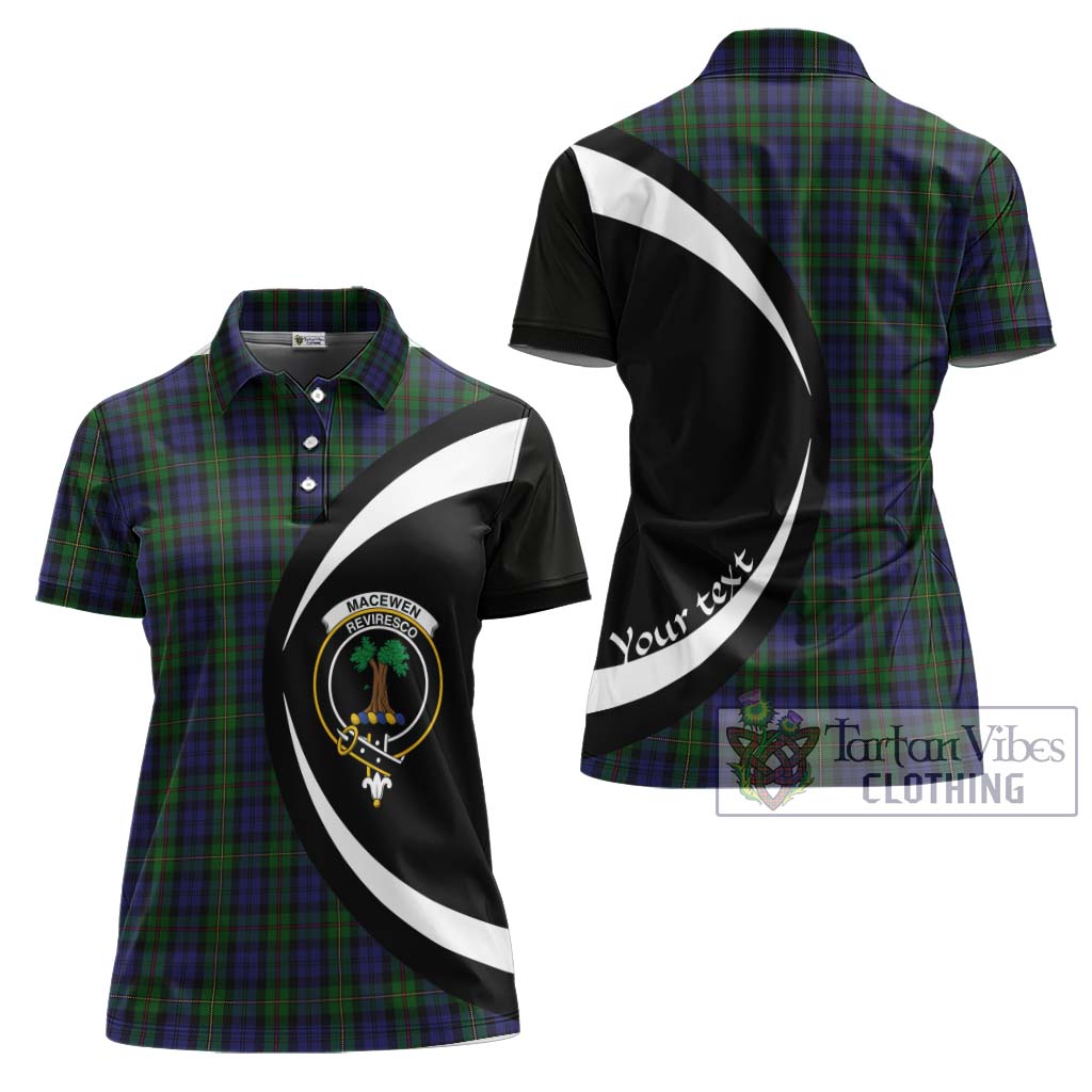 MacEwen Tartan Women's Polo Shirt with Family Crest Circle Style Women - Tartan Vibes Clothing