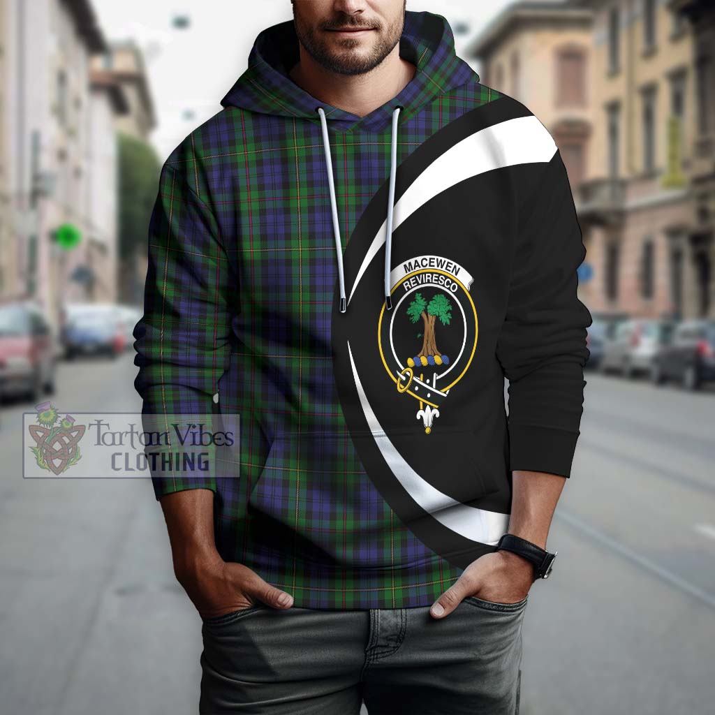 MacEwen Tartan Hoodie with Family Crest Circle Style Zip Hoodie - Tartan Vibes Clothing