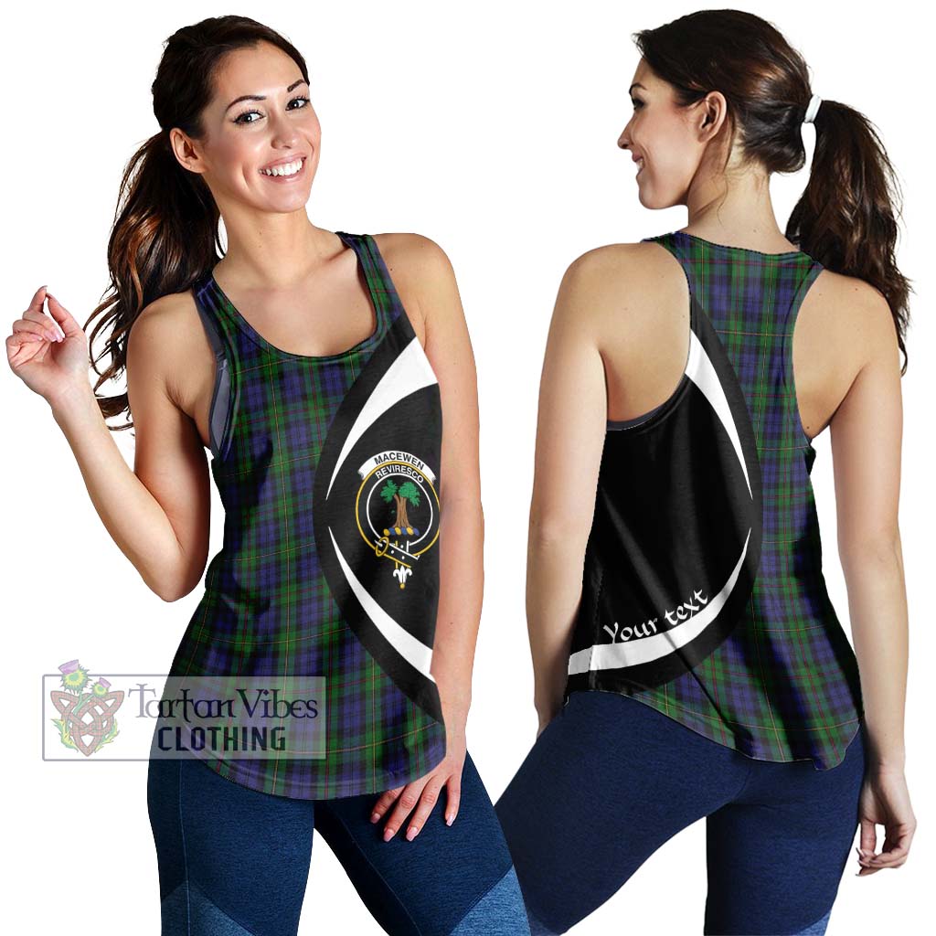 MacEwen Tartan Women's Racerback Tanks with Family Crest Circle Style 4XL - Tartan Vibes Clothing