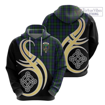 MacEwen Tartan Hoodie with Family Crest and Celtic Symbol Style - Tartan Vibes Clothing