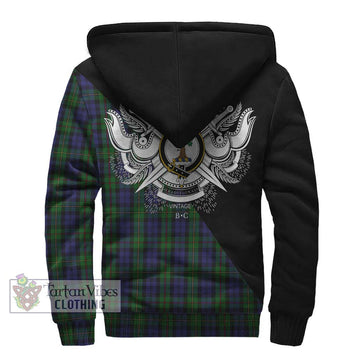 MacEwen Tartan Sherpa Hoodie with Family Crest and Military Logo Style - Tartan Vibes Clothing
