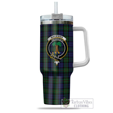 MacEwen Tartan Tumbler with Handle with Family Crest - Tartan Vibes Clothing