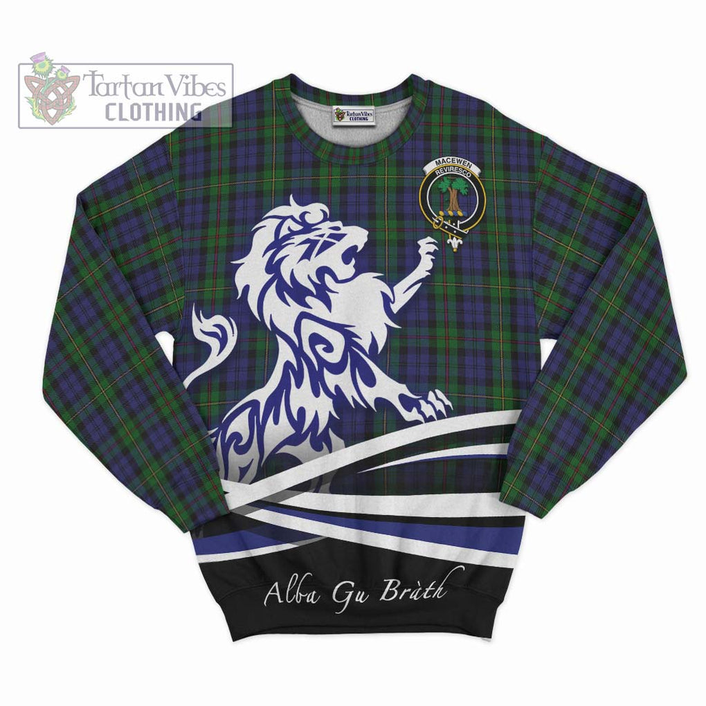 MacEwen Tartan Sweatshirt with Alba Gu Brath Regal Lion Emblem - Tartan Vibes Clothing