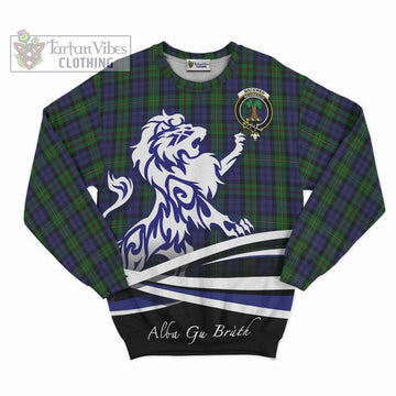 MacEwen Tartan Sweatshirt with Alba Gu Brath Regal Lion Emblem - Tartan Vibes Clothing