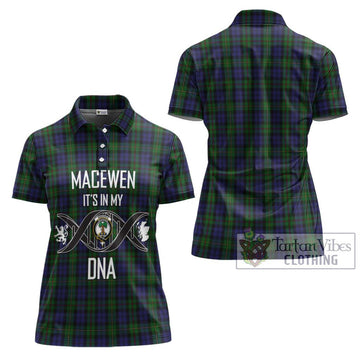 MacEwen Tartan Women's Polo Shirt with Family Crest DNA In Me Style - Tartan Vibes Clothing