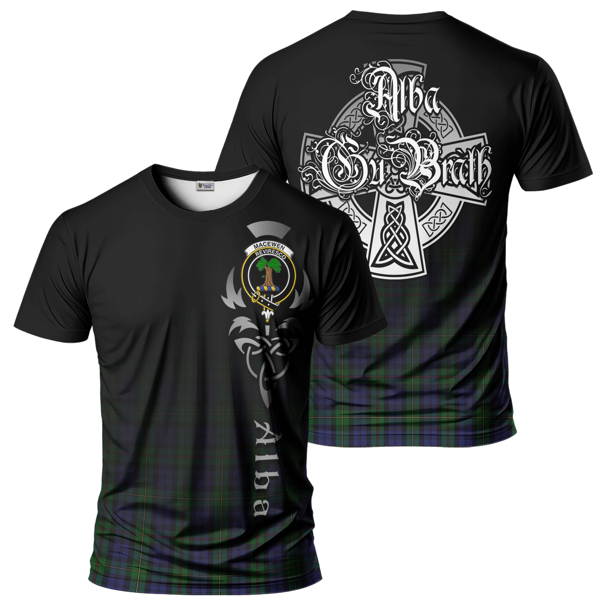 MacEwen Tartan T-Shirt Featuring Alba Gu Brath Family Crest Celtic Inspired - Tartan Vibes Clothing