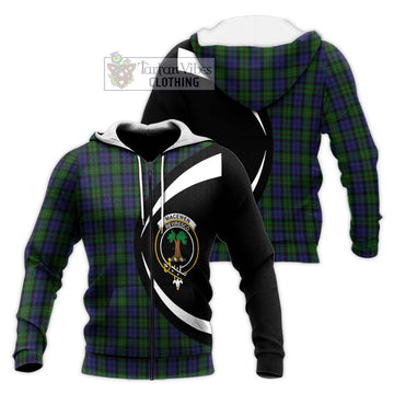 MacEwen Tartan Knitted Hoodie with Family Crest Circle Style Unisex Knitted Zip Hoodie - Tartan Vibes Clothing