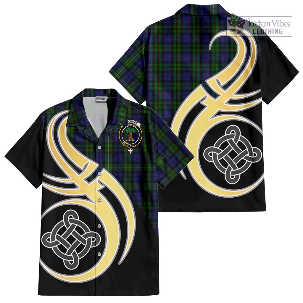 MacEwen Tartan Hawaiian Shirt with Family Crest and Celtic Symbol Style - Tartan Vibes Clothing
