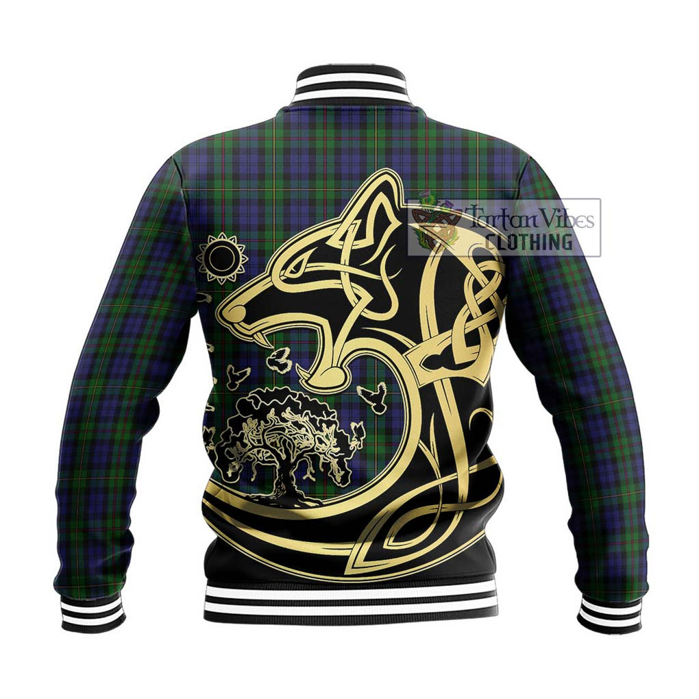MacEwen Tartan Baseball Jacket with Family Crest Celtic Wolf Style - Tartan Vibes Clothing