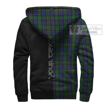 MacEwen Tartan Sherpa Hoodie with Family Crest and Half Of Me Style - Tartan Vibes Clothing