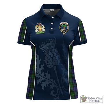 MacEwen Tartan Women's Polo Shirt with Family Crest and Scottish Thistle Vibes Sport Style - Tartan Vibes Clothing