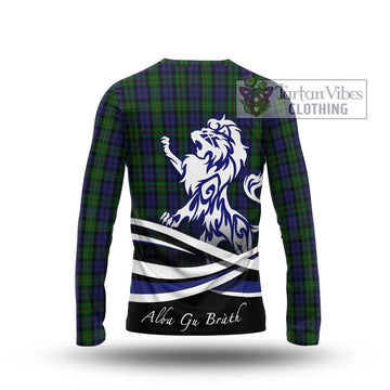 MacEwen Tartan Long Sleeve T-Shirt with Alba Gu Brath Regal Lion Emblem - Tartan Vibes Clothing