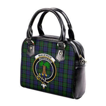MacEwen Tartan Shoulder Handbags with Family Crest