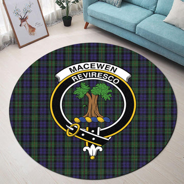 MacEwen Tartan Round Rug with Family Crest - Tartan Vibes Clothing