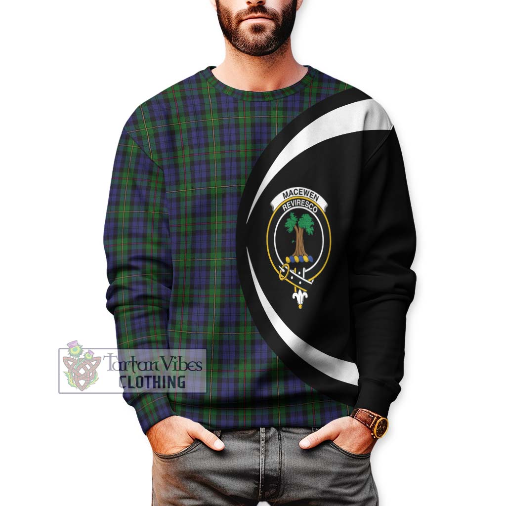 MacEwen Tartan Sweatshirt with Family Crest Circle Style - Tartan Vibes Clothing