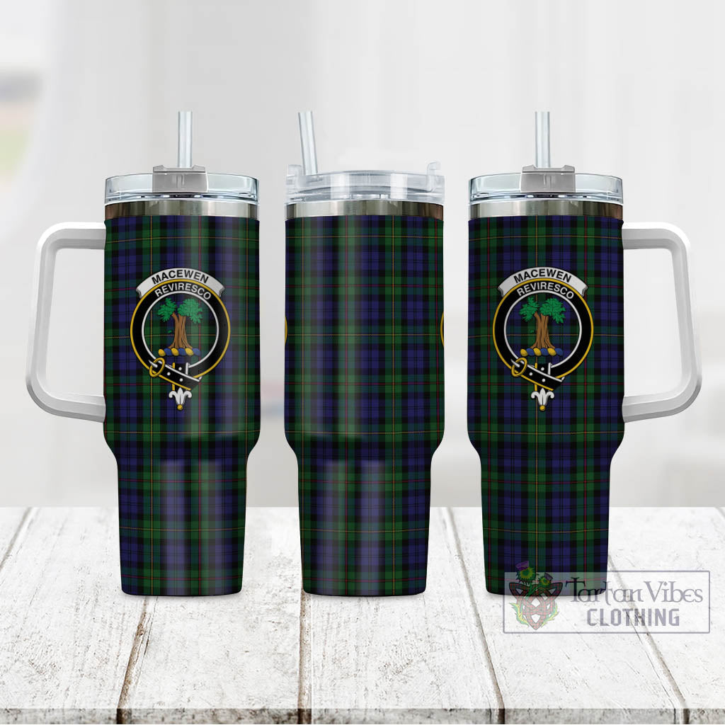 MacEwen Tartan Tumbler with Handle with Family Crest - Tartan Vibes Clothing