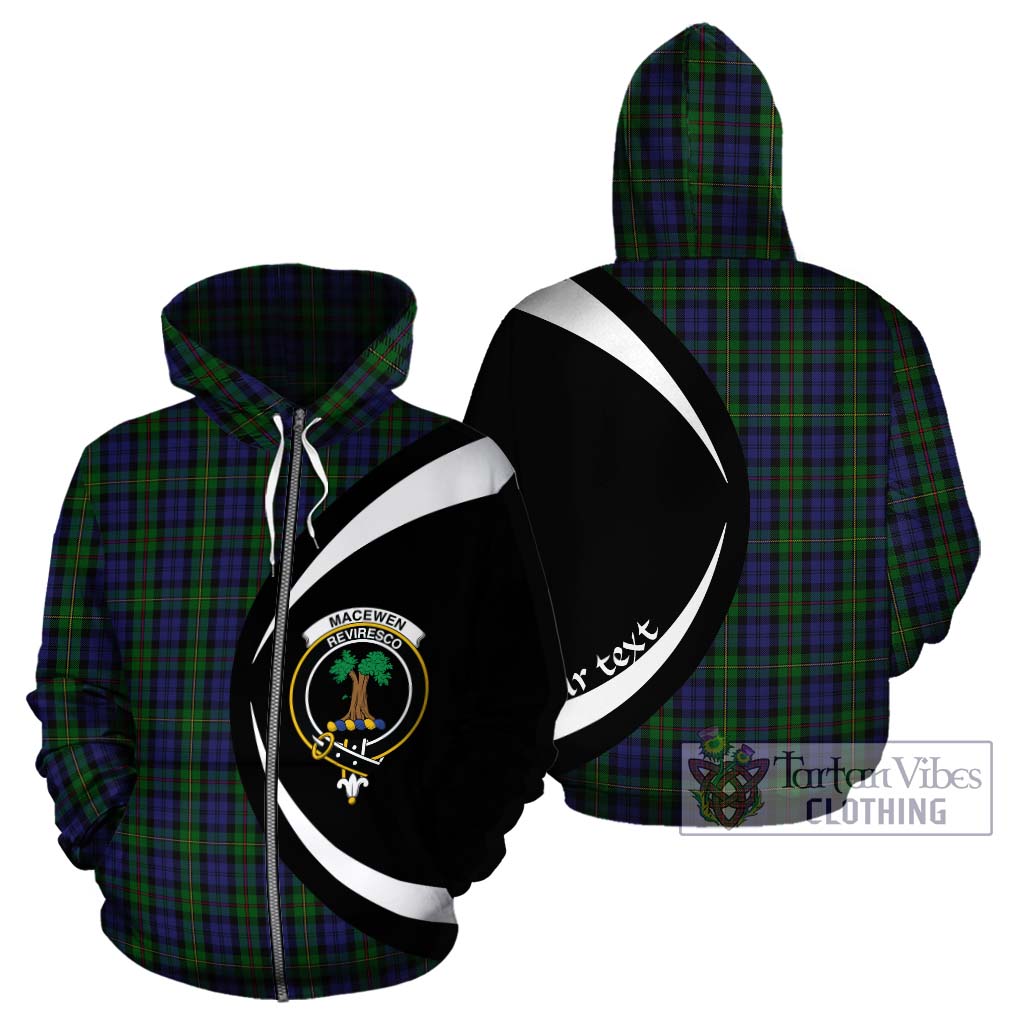 MacEwen Tartan Hoodie with Family Crest Circle Style - Tartan Vibes Clothing