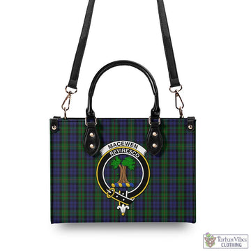 MacEwen Tartan Luxury Leather Handbags with Family Crest - Tartan Vibes Clothing